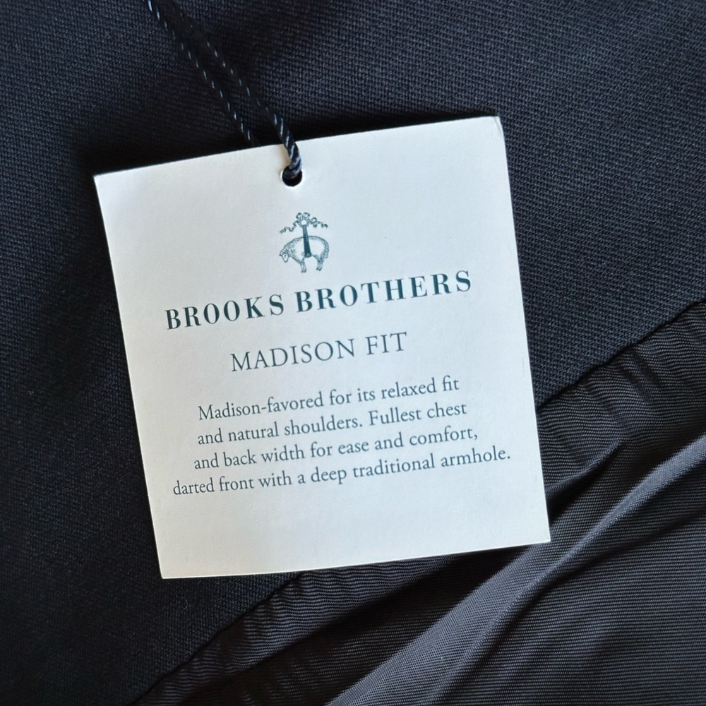 BROOKS BROTHERS Madison Fit Blue Gold Button Front Wool Blazer Sport Coat Jacket - Picture 9 of 10